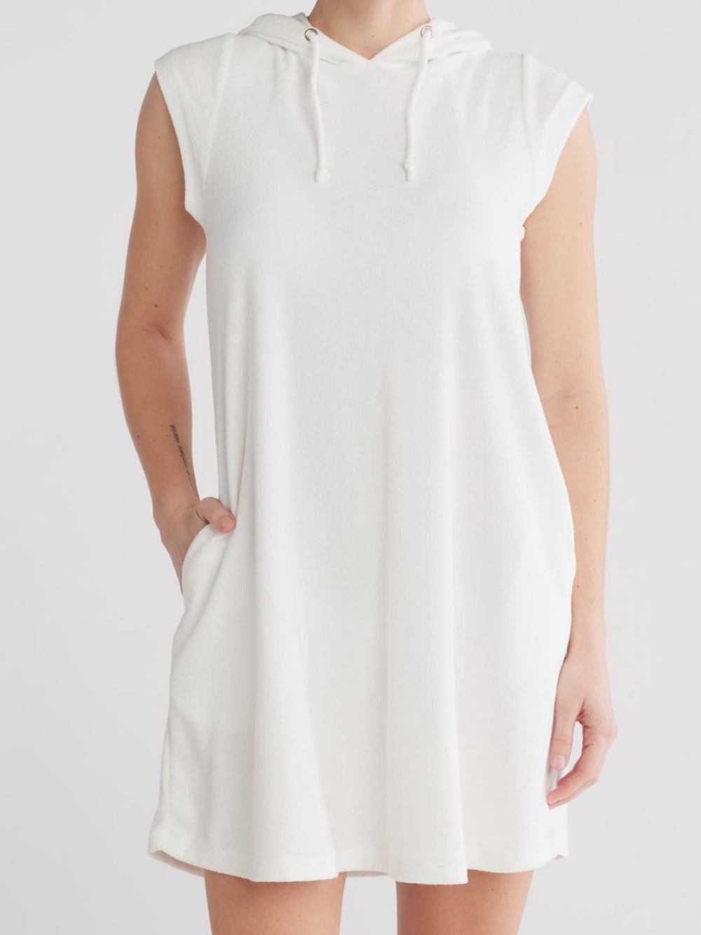 Elan Hooded Terry Cover Up Dress